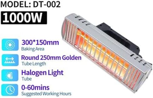 Portable Paint Curing Lamp 1000W Handheld Shortwave Heating Light Repair Tool for Efficient Drying and Curing in Saudi Arabia