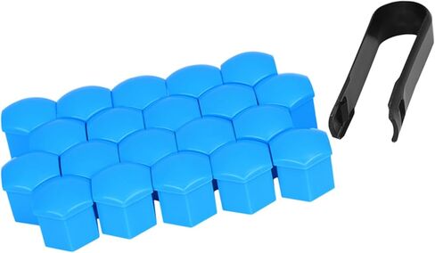 20pcs 21mm Universal Blue Plastic Car Wheel Nut Lug Hub Screw Rim Bolt Covers Dust Protection Caps with Removal Tool Clip Auto Replacement Parts in Saudi Arabia
