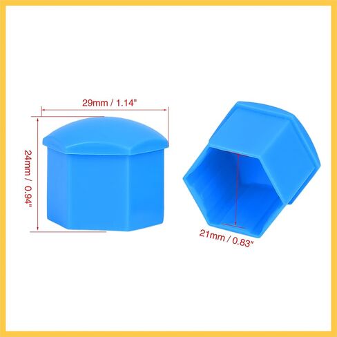 20pcs 21mm Universal Blue Plastic Car Wheel Nut Lug Hub Screw Rim Bolt Covers Dust Protection Caps with Removal Tool Clip Auto Replacement Parts in Saudi Arabia