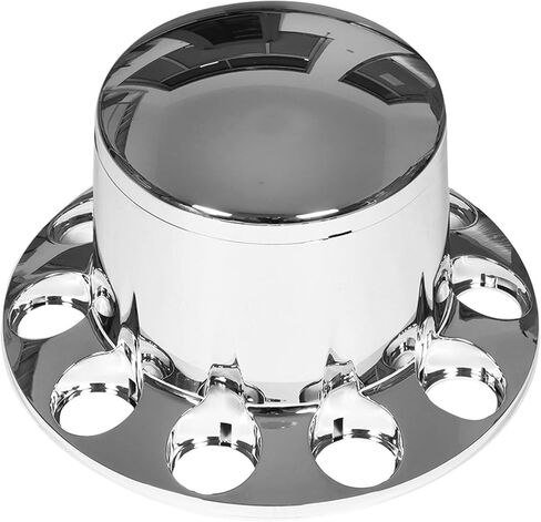 Chrome Front and Rear Hub Cover Wheel Axle Cover Center Caps Kit with 33mm Lug Nut Covers Replacement for 20 in & 22.5 in & 24.5 in Semi Truck Wheels in Saudi Arabia