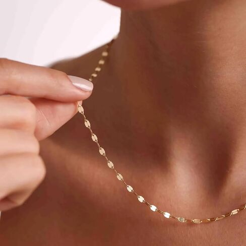 24PCS Gold Necklace Chains for Jewelry Making 2MM 18K Gold PVD Plated Stainless Steel Sparkly Lip Link Chains Bulk for DIY Necklace in Saudi Arabia