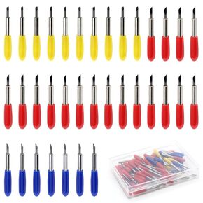Uenhoy 50 Pcs Replacement Cutting Blades for Cricut Explore Air 2/Air 3/Maker/Maker 3-10 Pcs Fine Point Blades, 30 Pcs Standard Blades, 10 Pcs Deep Point Blades - Multicolor