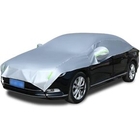 Half Car Body Cover All Weather, Windshield Cover for Ice and Snow Waterproof Dustproof UV Resistant Snowproof Sedan Car Cover Protect Your Windshield and Roof…