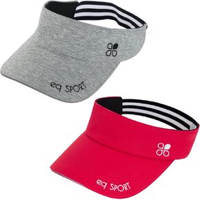 أقنعة EQ SPORT خفيفة الوزن للنساء والرجال، قبعة واقية من الشمس للجري والجولف والتنس والركض والشاطئ والمشي لمسافات طويلة أقنعة رياضية (1 رمادي، 1 أحمر) in Kuwait