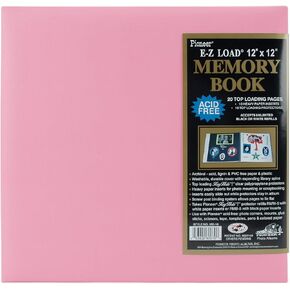 Pioneer 12 Inch Pastel Leatherette Postbound Album, Light Pink