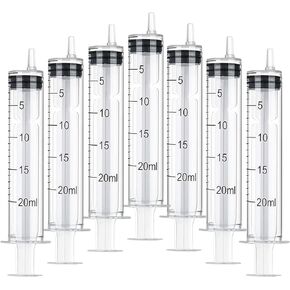 20 Pack - Weyri Plastic Syringe with 4 PCS 3ML Dropper, 20ml Disposable Syringe for Industrial Dispensing, Scientific Labs, Pet Feeding, Ink Refilling, Oil or Glue Applicator