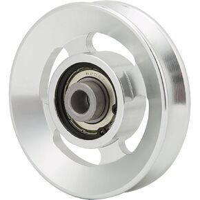 Cyrank Bearing Pulley Wheel, Aluminum Alloy Gym Cable Wheel Fitness Pulley Wheel Replacement for Home Gym Equipment Part (Dia 90mm)