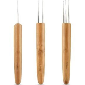 3 Pcs Dreadlock Crochet Hook Tool Dreadlock Crochet Hooks for Hair Locs Crochet Needle for Dread Braid Hair Dreadlocks Needles 0.5Mm Braid Craft Weaving Crochet for Braid Craft with Interlocking Tool