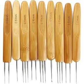 GXXMEI 9PCS Dreadlock Crochet Hook for Hair Dreadlock Needle Tool for Braid Craft Dread Locks Crochet Needles 0.5mm 0.75mm 1mm 1.75mm
