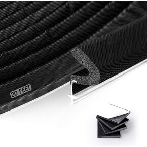 Kerf Weather Stripping Door Seal for Large Gap,Door Weather Stripping for Exterior Door,Front Door Seal Gasket,Weather Strip Door Seal Strip for Door Frame（White, 20Feet)