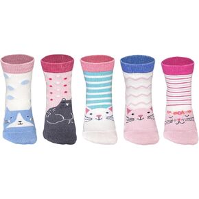 CHUNG Little Big Girls Cotton Socks Toddler above Ankle Polk Dot Crew Fashion Cartoon Cute Fun Pig