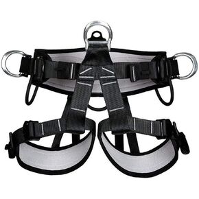 HandAcc Climbing belts, Thicken Professional Safety Belt with Magnesium Alloy Connection Ring, Outdoor Momentum Belt for Rock Climbing, Fire Rescue, Rappelling