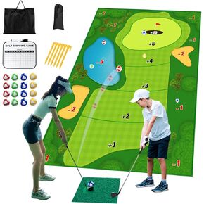 Chipping Golf Game Mat Indoor Outdoor Golf Game Training Mat for Adults and Family Kids Play Equipment Stick Chip Golf Set Backyard Game in Kuwait
