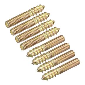 مسامير تعليق Uxcell M8x60mm، 8 قطع مسامير وتد ذات نهاية مزدوجة للأثاث الخشبي