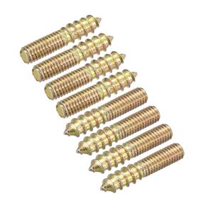 uxcell M8x60mm Hanger Bolts, 8pcs Double Ended Thread Dowel Screws for Wood Furniture