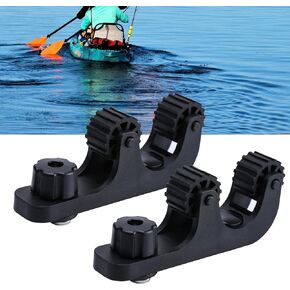 VEXPLO Offset Kayak Paddle Holder, Kayak Track Mount Accessories Paddle Holder for Kayaking with Longer Threads Bolts, Fishing Kayak Rail Accessories, Pack of 2