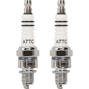 QAZAKY 2pcs Spark Plug A7TC Compatible with GY6 50cc-70cc 90cc 110cc 125cc 150cc ATV Scooter Pit Dirt Mini Bike Moped Go Kart Chinese C7HSA C5HSA C6HA CR6HS CR6HSA U16FSR U22FS Z10 Z10YC Z12 Z8 UR3AS