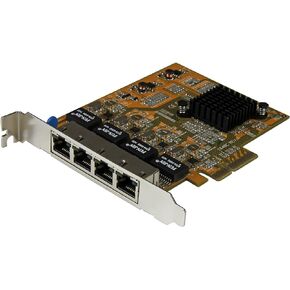 StarTech.com 4 Port PCIe Network Card - Standard Profile - RJ45 Port - Realtek RTL8111G Chipset - Ethernet Network Card - NIC Server Adapter Network Card (ST1000SPEX43)