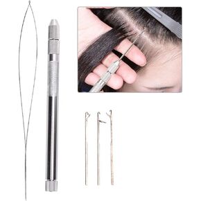 Crochet for Hair, Hook Tool, Hair Crochet Hook, Pulling Loop Needle Hair Extension Loop Aluminum Loop Hook Pulling Needle Threader Dreadlocks Tool Pulling Hook Bead Device
