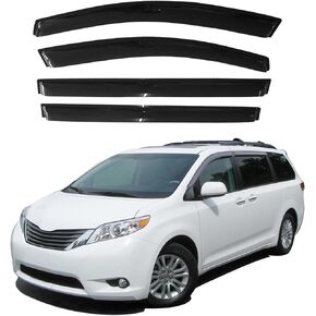 Rain Guards Compatible with 2011-2020 Toyota Sienna, Durable Acrylic Slim Window Visor Rain Guard, Side Window Deﬂector for Toyota Sienna Accessories 4 Pieces