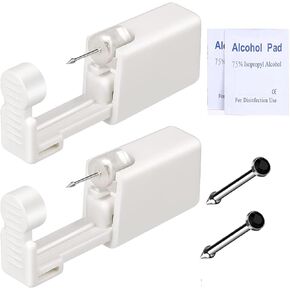orilace Nose Piercing Kit - 2 Pcs Disposable Nose Piercing Gun Built-in Nose Stud, at Home Self Nose Piercer Kit Easy Use Low Pain for Salon