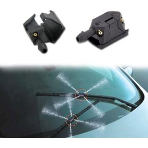 Yonput 2 PCS Car Front Windshield Washer Nozzle Sprayer, Arm-mounted Nozzles, Universal Vehicle Windshield Wiper Replacement (Black) in Kuwait