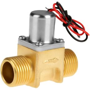 Brass Electric Solenoid Valve,DC 4.5V 1/2" Water Flow Electromagnetic Valve Electric Solenoid Valve Direct Acting Normally Closed Compatible with Water Air