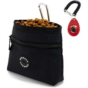 COOWONE Dog Treat Pouch with Pet Training Clicker, Detachable Dog Puppy Training Treat Bag, 900D Oxford Cloth Magnetic Closure Small Dog Poop Bag Holder for Travel or Outdoor Use