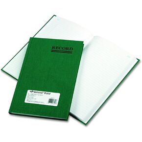 National Emerald Series Account Book, Green Cover, 9.63 X 6.25 Sheets, 200 Sheets/Book