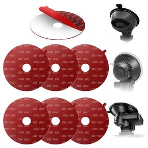 3M VHB Clear Double Sided Acrylic Foam Mounting Tape - 2.2 inches (56mm) Round Heavy Duty Adhesives Pad, Secure Dash Cam Suction Cup Mount with Center Hole Design - Pack of 6