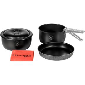 TRANGIA Tundra 3 Non-Stick Camping Cook Pot Set,All Grey,One Size,TRTUNDRA3