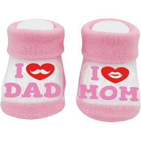 EGGPOD Newborn Socks I love Mom Dad Infant Baby Preemie Baby Girl Socks Baby Boy Socks Best Baby Socks