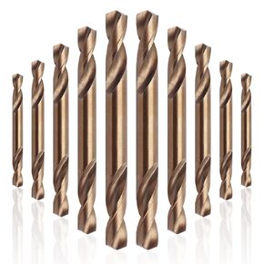 Cobalt Drill Bits 5mm/0.196" (10Pcs), M35 Jobber Length Twist Drill Bits Double Ended, Stubby Body HSS Drill Bits for Metal, Stainless Steel, Cast Iron, Plastic and Wood
