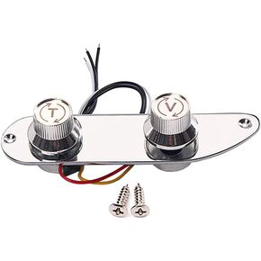 Alnicov Prewired Guitar Control Plate， Metal ，Telecaster Control Plate For 51 P Bass Guitar，Chrome