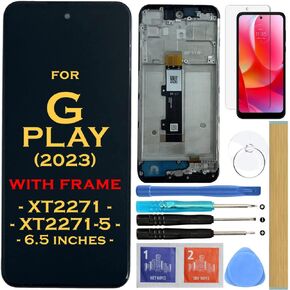 Screen Replacement LCD Display Touch Digitizer Assembly with Frame for Motorola Moto G Play 2023 XT2271 XT2271-5 6.5"