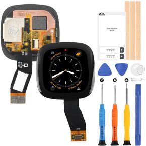 Screen Replacement for Fitbit Sense 2 / Versa 4 Watch LCD Display Touch Screen Digitizer Glass Panel Full Assembly with Repair Tools
