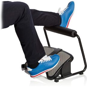 Ergonomic Height Angle Adjustable Footrest Under Desk for Sitting and Standing,Intuitive Foot Stool and Leg Support for Standing Desk (Black)