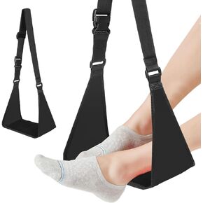 Airplane Footrest, Portable Foot Hammock for Airplane Travel, Adjustable Airplane Foot Rest for Long Flight Bus Train Office, Travel Accessories to Relax Your Feet & Leg