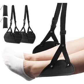 2pcs Airplane Foot Rest, Airplane Foot Hammock Adjustable Height,for Airplane Travel Accessories, Desk Foot Hammock, Travel Foot Rest,Comfy Foot Hanger Airplane