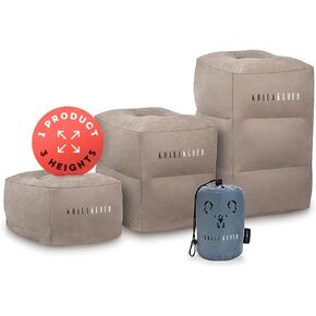 Koala Kloud 3 Height Travel Foot Rest - Gray Inflatable Foot Rest Pillow, Airplane Footrest for Flights, Car Seat, Airplane Bed for Toddler Airplane Travel Essentials Kids Accessories