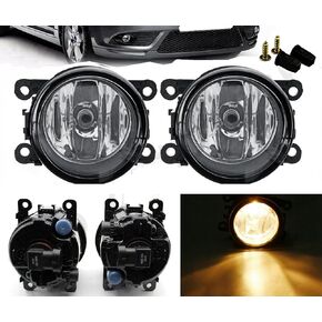 LEVANLIGHT Pair LH+RH Fog Light Lamp For Acura/HD/FD/Suzuki/etc Replacement 4F9Z15200AA 4F9Z15200AACP Clear Lens Assemblies w/ 55W H11 Halogen Bulbs Universal Lamp