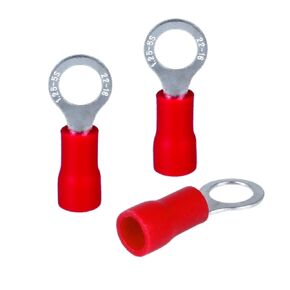 DIANQI 50Pcs Insulated Ring Terminal 10-12AWG Cable Crimp Terminal, 3/8" Stud Insulated Electrical Crimp Connectors Yellow-M10
