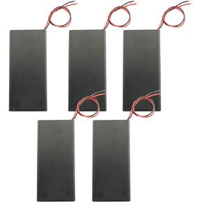 RuiLing 5-Pack 18650 Battery Holder 2 Slots x 3.7V Battery Storage Case DIY Batteries Clip Box with Cover