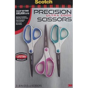 Scotch 8-Inch Precision Ultra Edge Scissors, 3-Pack (1458-3)