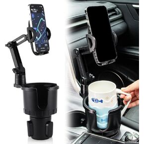 Amiss Cup Holder Cell Phone Mount for Car with 360°Rotation - Expander Organizer with Adjustable Base, Cell Phone Accessories Compatible with iPhone, Samsung & All Smartphones
