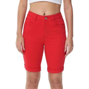 Y imoso Women's High Waist Skinny Ripped Summer Elastic Jean Shorts Distressed Bermuda Denim Shorts
