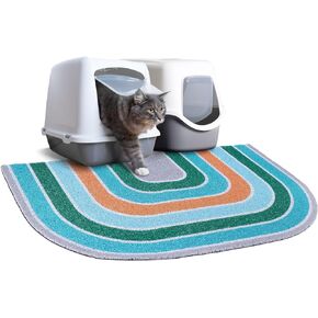 Cat Litter Mat Quality Litter Box Mat Large Non-Slip Cat Litter Mat Litter Trapping Mat Soft Kitty Litter Mat Compatible Two Litter Boxes Cat Products Easy to Clean