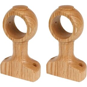 HEVSTIL 2Pack Wood Curtain Rod Brackets,Wood Support Bracket,Window Curtain Hooks Wall Mounted Drapery Rod Support Brackets for Curtain Rod 1-1/9“ Diameter
