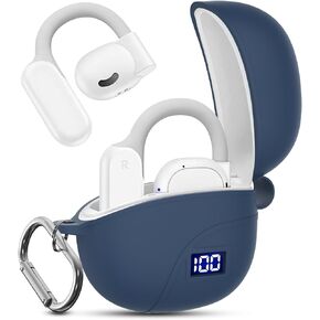 Silicone Case for TAGRY K08 Open-Ear Wireless Headphones, PUCGUE for TAGRY K08 Open-Ear Earbuds Case, Full Body Anti-Scratch Shockproof Protective Cover for TAGRY K08 Earbuds with Keychain (Blue)