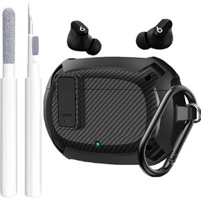 Beats Studio Buds/Studio Buds Plus Case 2021/2023, [Secure Lock] OTOPO Cool Beats Studio Buds+ Protective Case Cover Men Women with Keychain for New Beats Studio Ear Buds + Case - Black